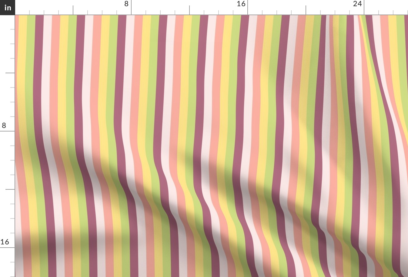 Macaroon Stripes in Variegated Pastels Tangerine - Raspberry - Lemon - Lime