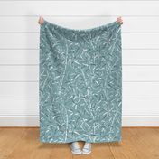 Bamboo Forest in Teal Blue (L)
