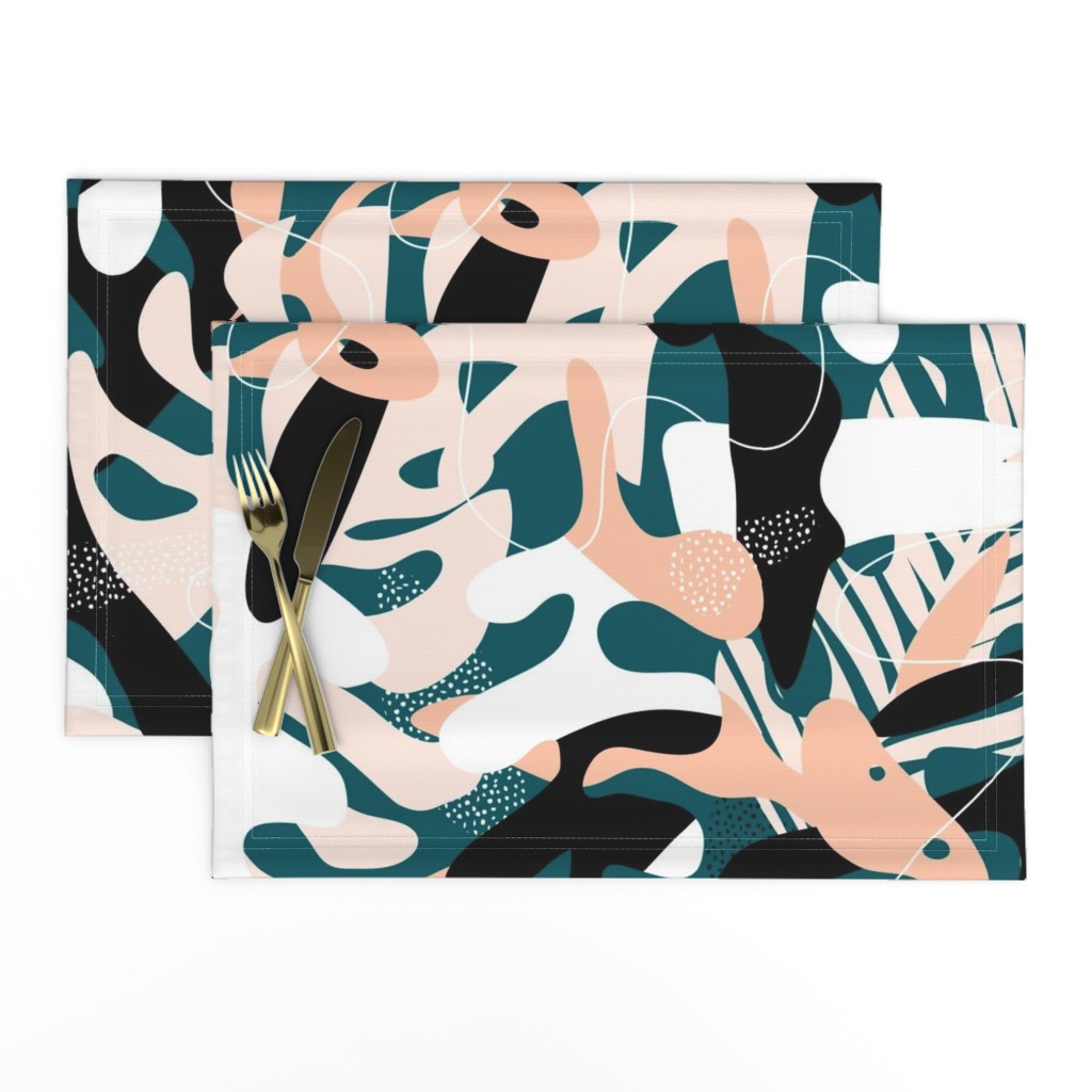 matisse jungle camo forest white peach black