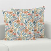 Soft Peach and Blue Art Nouveau Floral small