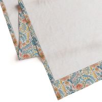 Soft Peach and Blue Art Nouveau Floral small