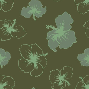 Hibiscus - Military Green