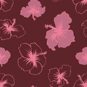 Hibiscus - Burgundy and Pink