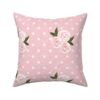 pink patch on pink linen small flower