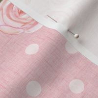 pink patch on pink linen small flower
