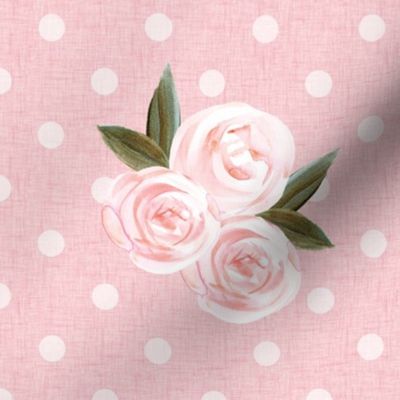 pink patch on pink linen small flower