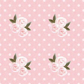 pink patch on pink linen small flower