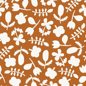 Folk Floral Cut Outs | Rust