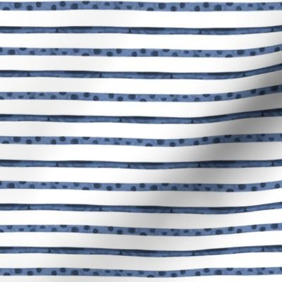 Smaller Watercolor Blue and white sea stripe