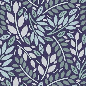 Geometric Botanicals Navy