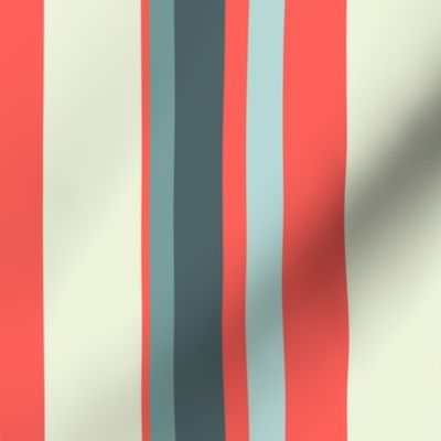 Muted Coral/Moss Stripe