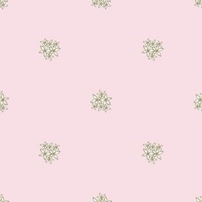 Green Rimmed Starflower Clusters on Pink Paducaru