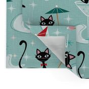 cocktail umbrella cats 