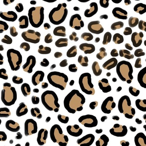 EXTRA LARGE leopard - animal print with white background natural tan cheetah spots