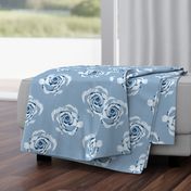 Chambray ikat roses