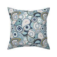 Blue Teal Garden Paisley