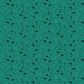 Midcentury Cocktail Boogie on Teal - Small