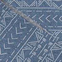 Mudcloth - linen texture sodalite blue