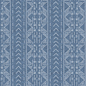 Mudcloth - linen texture sodalite blue