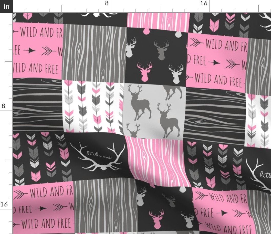4.5” patchwork Deer - hot pink