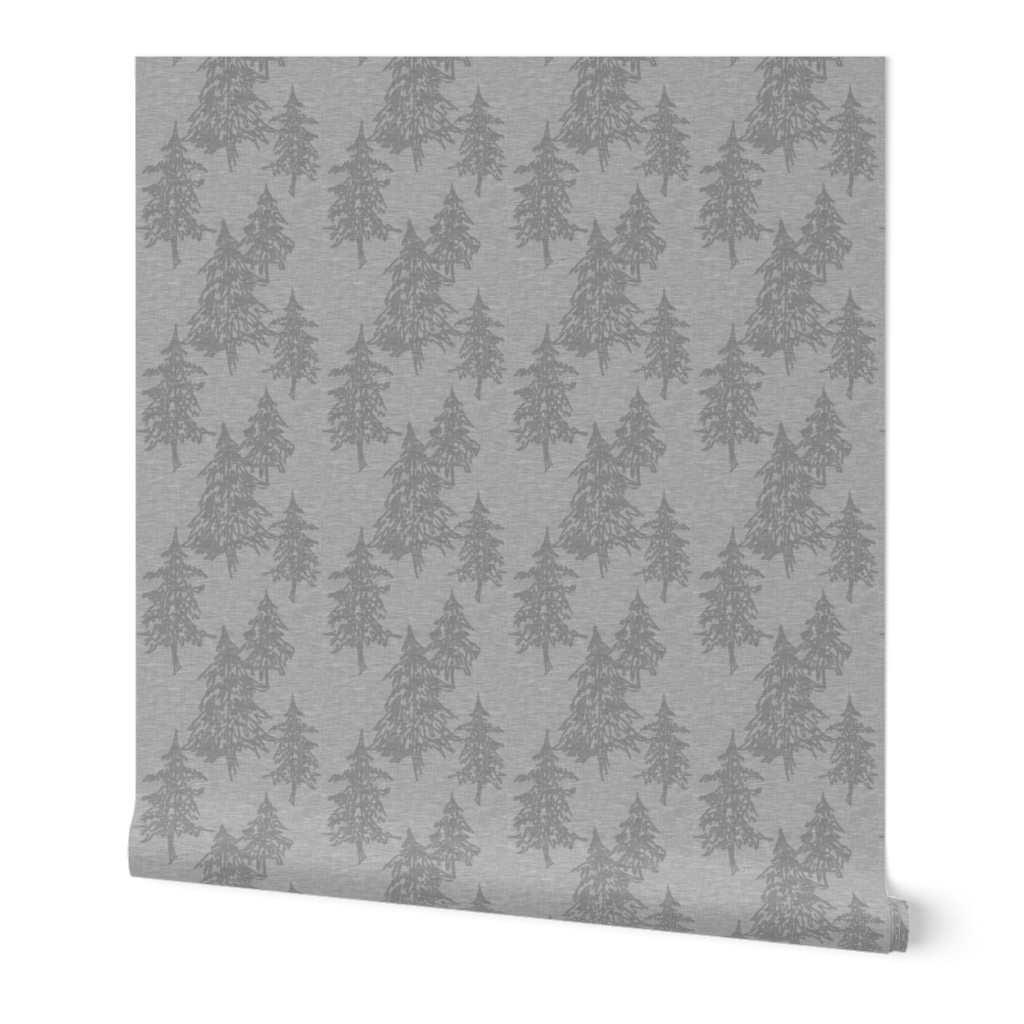 Evergreen Trees - soft grey (farm collection)