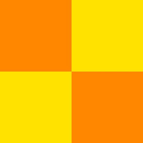 JP36 - Seven Inch Square Checks in Vivid Orange and Bright Lemon Yellow