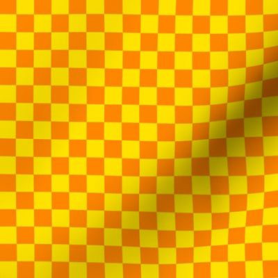 JP36 -Small -  Lemon and Orange Checkerboard of Half Inch Squares