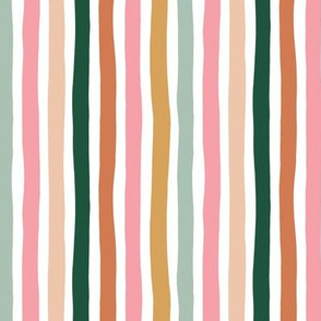 Little moody stripes basic minimal strokes spring summer green rust ochre pink girls