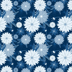 Classic Blue Floral