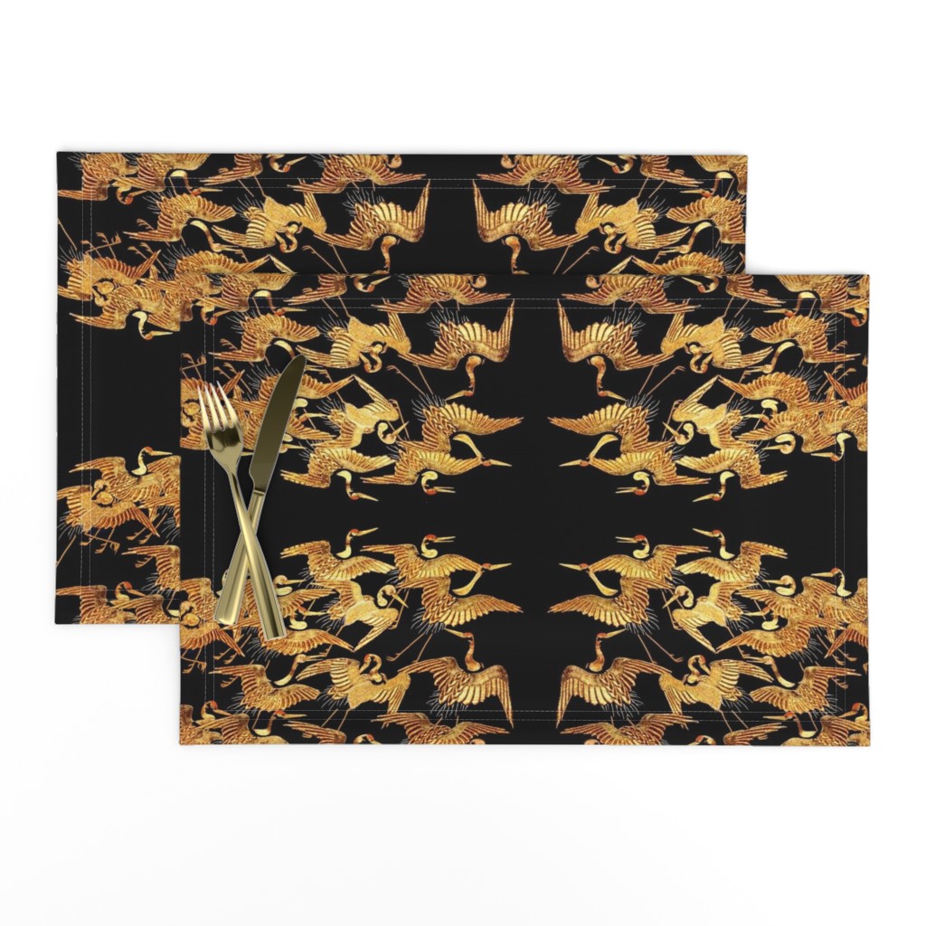 custom golden cranes with border