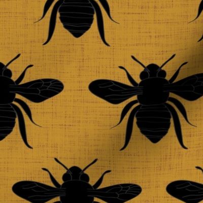 LARGE spring bees_mustard black