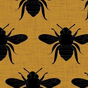 LARGE spring bees_mustard black