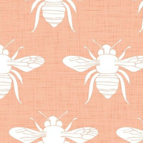 LARGE spring bees_peach white