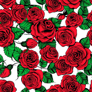 Red roses pattern