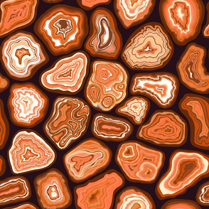 Orange agate slices