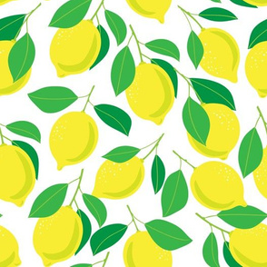 Lemons and leaves pattern 3