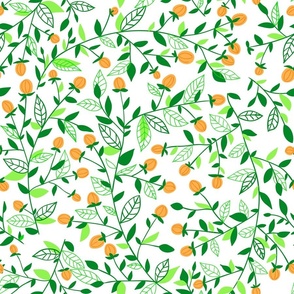 Floral doodles green and orange