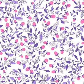 Violet and pink floral doodles