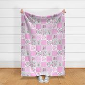 LDS/Mormon Baptism//Pink - Wholecloth Cheater Quilt - Rotated