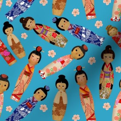 KOKESHI DOLLS BLUE Small scale