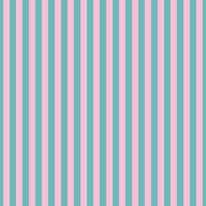 Kitsch Pinstripes Pink and Aqua Paducaru