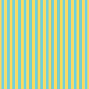 Kitsch Pinstripes Yellow and Aqua Paducaru