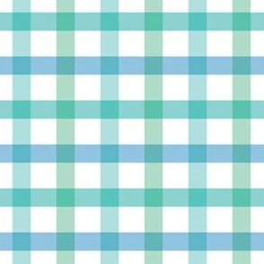 6" Blue and Teal Gingham