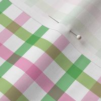 6" Bright Pink and Green Gingham