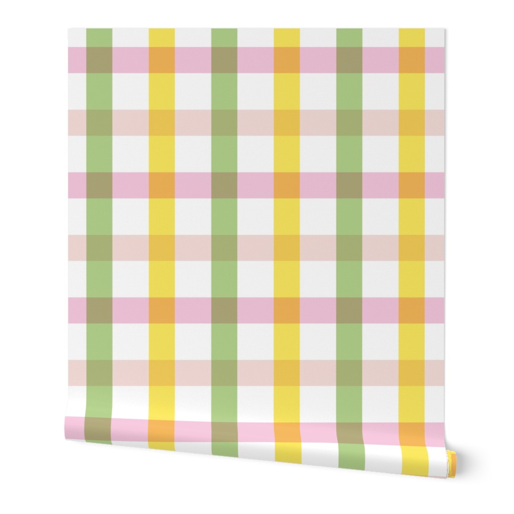 6" Pink and Green Gingham