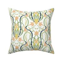 Art Nouveau lilies 1920s 12 inch blush cream by Pippa Shaw