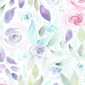 Bed of Blooms A| Pink Purple Blue FlowersRenee Davis
