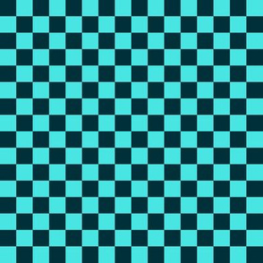 JP33 -  Medium - Gently Teal Checkerboard in Half Inch Squares