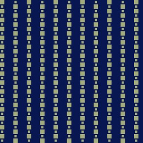 JP31 - Tiny - Floating Check Stripes  in Pastel Olive on Navy Blue