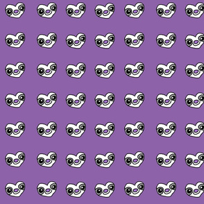 Sloth Heart Faces on Purple